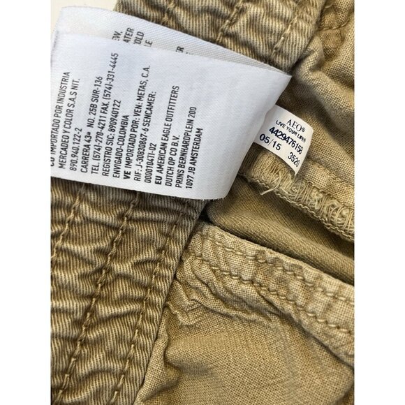 American Eagle Outfitters Mens M Jogger Khaki Tan Cargo Pants Grunge Gorpcore - Picture 14 of 15